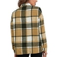 thumbnail image 5 of KOMOO Womens Plaid Flannel Shacket Jacket Shirt Button Long Sleeve Flannel Shirts Loose Fall Plaid Jackets, 5 of 7