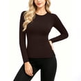 thumbnail image 6 of fatyb Women's Long Sleeve Thermal Shirts Fleece Lined Base Layer Tops Fall Winter Thick Warm Undershirts, 6 of 7