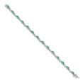 thumbnail image 2 of Auriga 14k White Gold Diamond and Emerald Bracelet 7inch for Women, 2 of 4