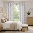 thumbnail image 4 of OVZME Farmhouse Floral Print Extra Long Curtain Pairs 120 Inches Long, Light Filtering Faux Linen Drapes for Large Windows Living Room Bedroom, Each 50Wx120L, 10FT, Grey, 4 of 9