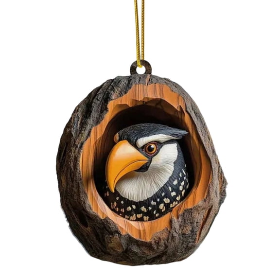 Forest Animal Acorn Ornaments, 3D Christmas Decor with Realistic Animal Figures, Resin Hanging Ornaments for Christmas Tree, Home, Party Decor, B