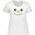 thumbnail image 3 of Inktastic Christmas Snowman, White Snowman, Carrot Nose Women's Plus Size T-Shirt, 3 of 5