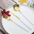 thumbnail image 4 of Sohindel 20-Piece Matte Gold Stainless Steel Flatware Set with Black Handles Dishwasher Safe, 4 of 5