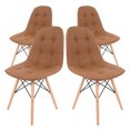 thumbnail image 1 of Juego de Sillas Estilo Eames Mirel GN-PUEC01 de Botones para Comedor Oficina Chocolate, 1 of 8