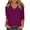 Purple, variant on Htigea Womens Summer 3/4 Sleeve Tops Casual V Neck T Shirts Fashion Loose Fit Basic Tunic Tees Orange,M
