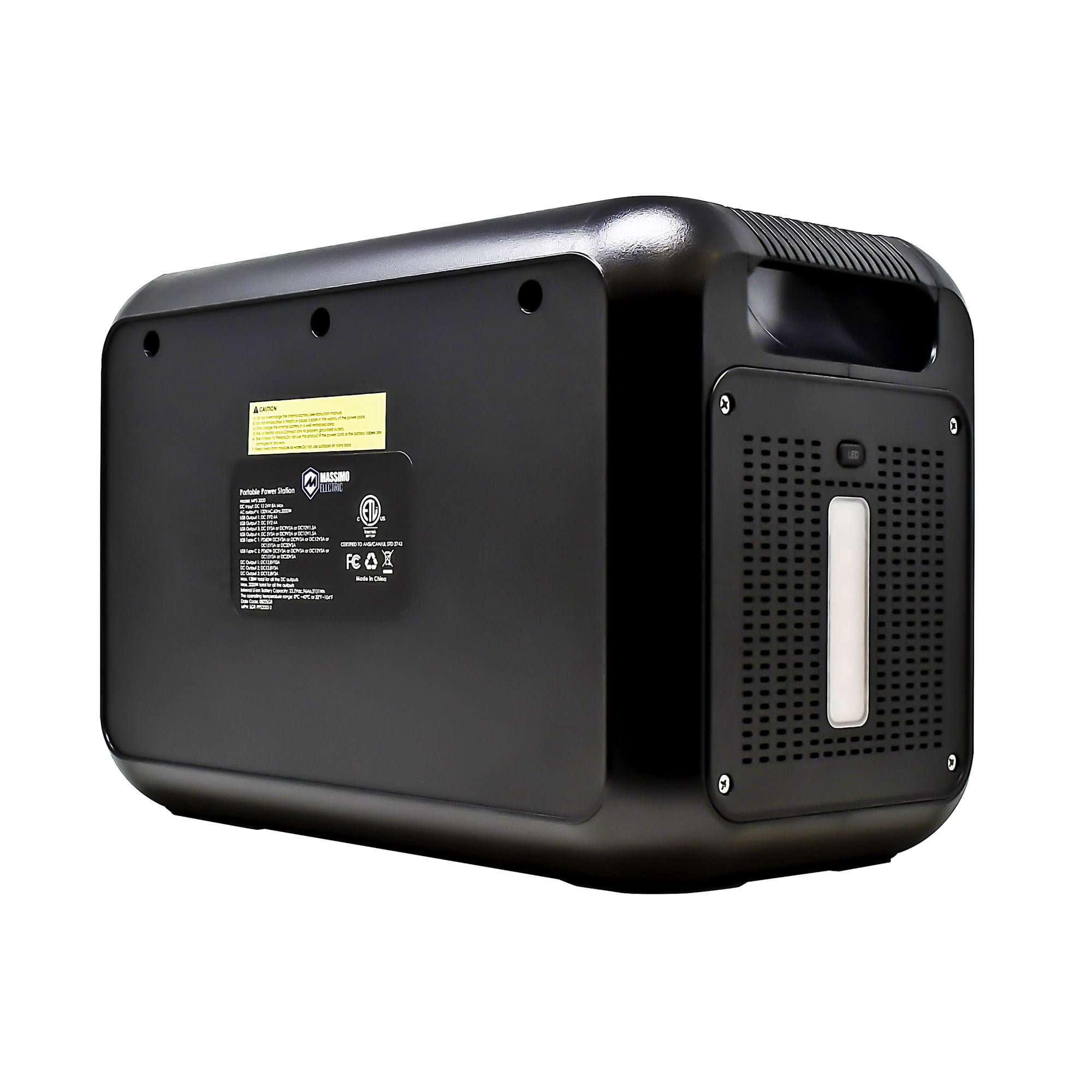 Massimo 2000W Portable Power Station (2134W Peak) – with 13 Outlets for Home Backup, Camping, Solar, Emergency Use – AC, USB, DC Ports