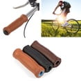 thumbnail image 2 of Yosoo 1 Pair Three Colors Retro Artificial Leather Bicycle Handlebar Grips Bike Handle Cover Grips, Leather Handle Bar, Handlebar Grip, 2 of 7