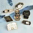 thumbnail image 3 of K-KED 4PCS Funny Lapel Brooch Pins Punk Skeleton Skull Enamel Backpack Badge Gifts !-Skull Series#1-Just 1 piece, 3 of 7