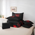 thumbnail image 6 of Feelyou cartoon Western Dragon Bedding Comforter Set 7pcs, Red Watercolor Animal Queen Bedding Sets, Teens Kids Boys Girls Reversible Queen Sheet Sets, Luxury Bedroom Decor, 6 of 8