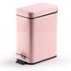 thumbnail image 2 of Cubo de basura doméstico de acero inoxidable con pedal silencioso rectangular para habitación, baño, dormitorio, sala de estar, cubo de almacenamiento, 2 of 5