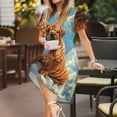 thumbnail image 3 of Goofa Sunshine Cloud Bulldog Pattern Women Summer Short Sleeve Midi Dress with Pockets Casual Aline Flowy Tshirt Dress Vocation Beach Sundress, 3 of 6
