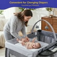 thumbnail image 5 of SACVON Portable Baby Playard with Bassinet & Changing Station | Bedside Crib | Removable Storage Organizer | Gray, 5 of 8