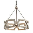 thumbnail image 2 of LNC 3-Light Drum Wood Chandelier Rustic&Farmhosue Style for Kitchen Island, 2 of 11