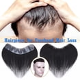 thumbnail image 3 of Benehair Forehead Hairline Full PU For Man Toupee Hairpiece 100% Human Hair Replacement 100% Density Jet Black (4cm*18cm ), 3 of 8