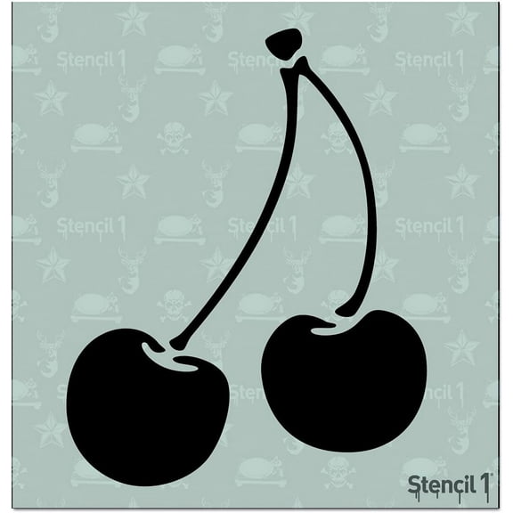 Tattoo Cherries Stencil Art Craft - 5.75" x 6"