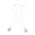 thumbnail image 4 of 2Pcs Charmant Collier Flocon de Neige Incrusté de Diamants Collier Femmes Cou Décor, 4 of 9