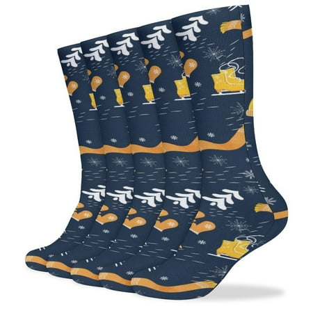 Crew Socks for Women Men - Scarf Ski Shoes Sock Casual Soft Womens Long Socks Athletic Lightweight Calf Socks for Running Hiking Gym