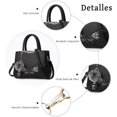thumbnail image 4 of Women's Handbags Flowers Pattern Crossbody Bags Pom Pom Decoration Handbags Tote Bags for Ladies Shoulder Bag PU Leather, 4 of 4