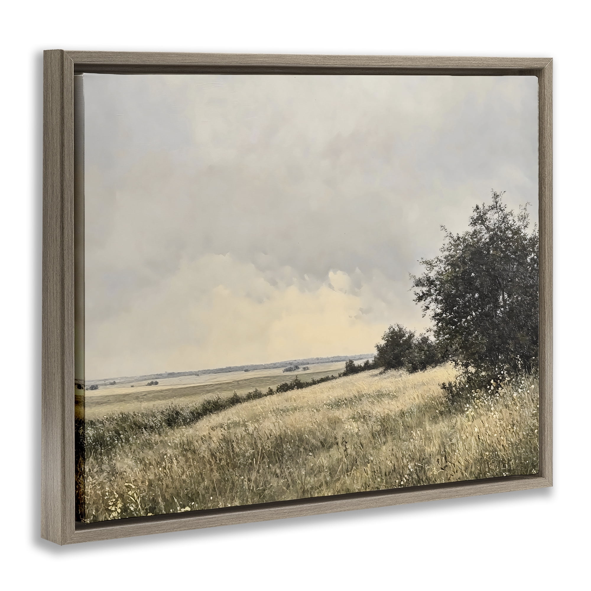 Stupell Industries Rustic Countryside Hill Landscape Brown Framed Floater Canvas Wall Art, design by Franklyn Gregory