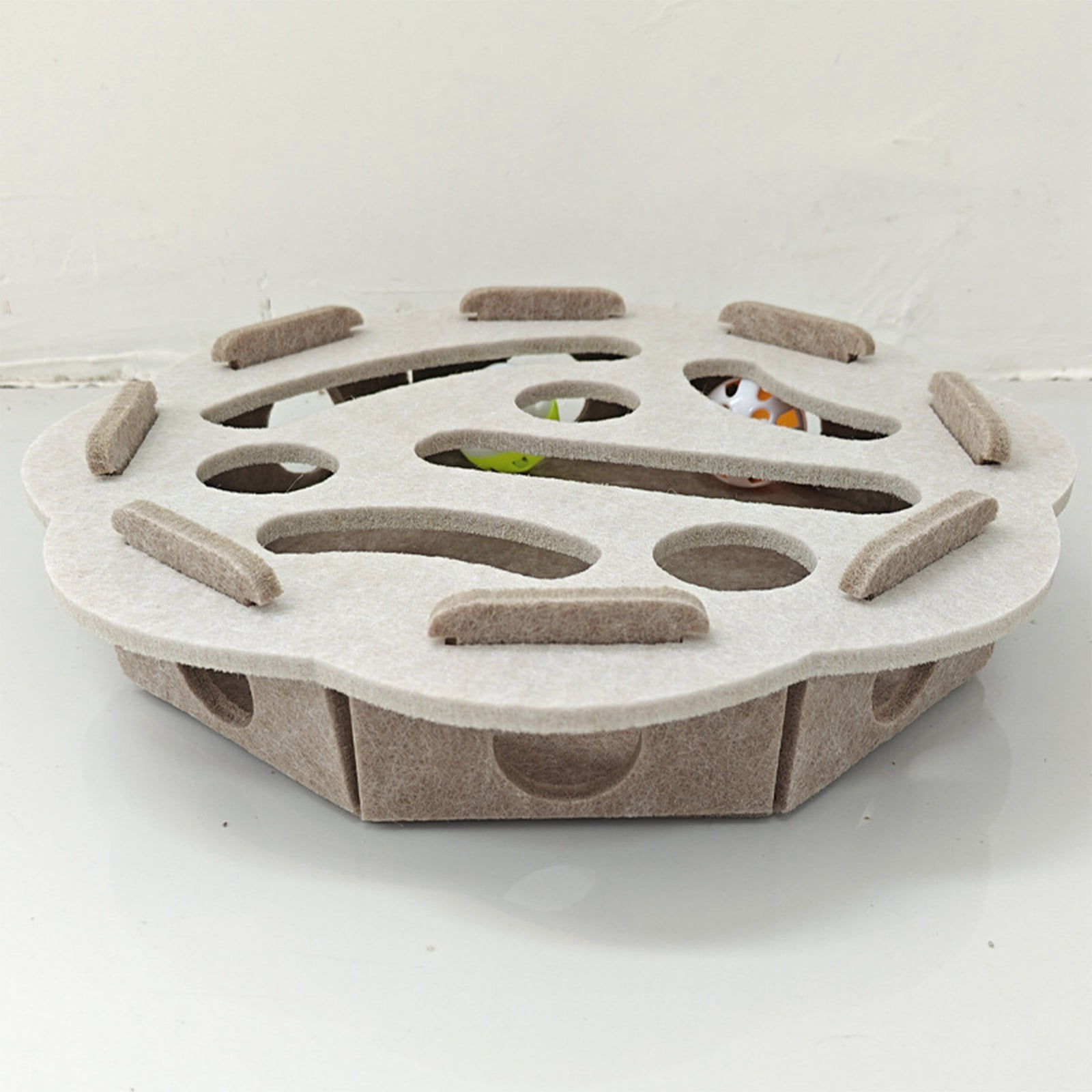 Interactive Cat Puzzle Feeder Toy - Felt Maze Box with 3 Jingle Balls for Indoor Cats Kittens | Educational Toys Interactive For Indoor Tease Box,cat toys for indoor cats,A4# Blue