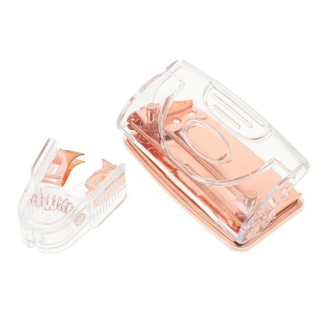 Phenofice 1 Set Cardboard Two Hole Puncher Stapler Puller Tool Rose Gold 4.5In X 2.5In X 6.0In
