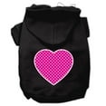 thumbnail image 6 of Pet Dog  Cat Hoodie Screen Printed, "Pink Swiss Dots Heart", 6 of 10