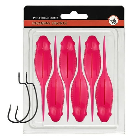 6Pcs 10Cm 100G Swimbait Long Tailed Fake Tadpole Soft Bait Sinking Wobblers Pink Mingyiq Inc