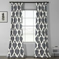 thumbnail image 2 of Ikat Blue Printed Cotton Curtain (1 Panel), Ikat Blue, 50W X 108L, 2 of 6