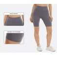 thumbnail image 4 of RDRKR Workout Polyester Fitness Yoga Womens High Waist Short Leggings Tummy Control Tight Biker Shorts for Running Cycling(S/M Light Gray), 4 of 4