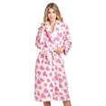 thumbnail image 2 of Casual Nights Women's Heart Long Sleeve Mini Popcorn Fleece Plush Robe, 2 of 3