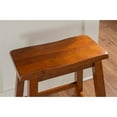 thumbnail image 5 of Bowery Hill 24" Sturdy Wood Backless Saddle Seat Counter Stool in Honey Brown, 5 of 12