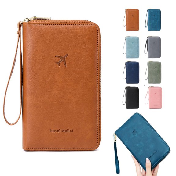 Long Passport Holder Ticket Storage Document Bag - Multi-Functional Travel Zipper Passport Wallet, Waterproof Nylon, Durable for Men Women