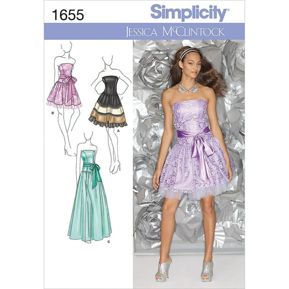 Simplicity Misses' Size 14-22 Jessica McClintock Special Occasion Dress Pattern, 1 Each