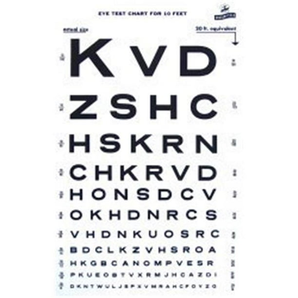 graham field 64352500 snellen type plastic eye chart