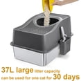 thumbnail image 2 of Stainless Steel Cat Litter Box with Lid, Extra Large Top Entry Litter Boxes for Big Cats, Enclosed Removable Metal Litter Box with Scoop and High Wall, Anti-Leakage, Easy Cleaning, 2 of 6