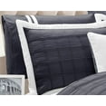 thumbnail image 6 of Legacy Decor 9 pc Pleated Microfiber Comforter Set, Dark Grey and White Color, Full Size, 6 of 6