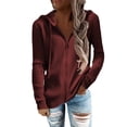thumbnail image 4 of QWZNDZGR Autumn And Winter New Striped Casual Sweater Loose Knit Zipper Cardigan Long-Sleeved Hooded Sweater Female, 4 of 5