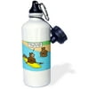 3dRose Bears Kayaking, Sports Water Bottle, 21oz