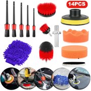 TASHHAR 14Pcs Car Detailing Wash Brush Kit Auto Interior for Vehicle Wheel Cleaning Tool Set