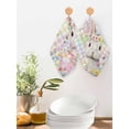 thumbnail image 2 of Happy Easter Kitchen Dish Towels for Drying Dishes Set of 3, Spring Easter Bunny Eggs Floral Colorful Plaid Waffle Weave Microfiber Hand Tea Bathroom Towels Quick Dry & Absorbent Towel 12x12, 2 of 7