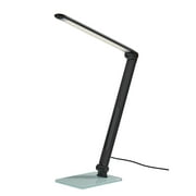 Simplee Adesso Douglas LED Multi-Function Desk Lamp, Matte Black with Glossy Black Joints