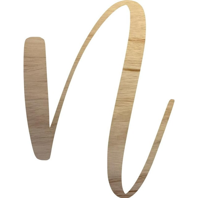 Unpainted Wood Letter N Craft, Paintable 6'' Tall Wood Alphabet Letter, DIY Nicholia Script Font