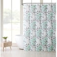 thumbnail image 1 of Victoria Classics White Aqua and Gray Floral Design PEVA Shower Curtain Liner Odorless, PVC and Chlorine Free, Biodegradable, Mildew Free, Eco-Friendly Size 72in x 72in (Astor Aqua), 1 of 1