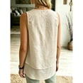 thumbnail image 2 of WCJM Women's Tanks Flowy Chiffon Sleeveless Blouse for Women Double Layers Crewneck Tank Top Ladies Summer White Tunic Shirt, 2 of 7