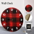 thumbnail image 4 of ZXCXRQFa Red Plaid Round Wood Wall Clock, 10 Inch Battery Operated Analog Quiet Desk Clock for Home,Kitchen,Office,School,Bathroom, 4 of 7