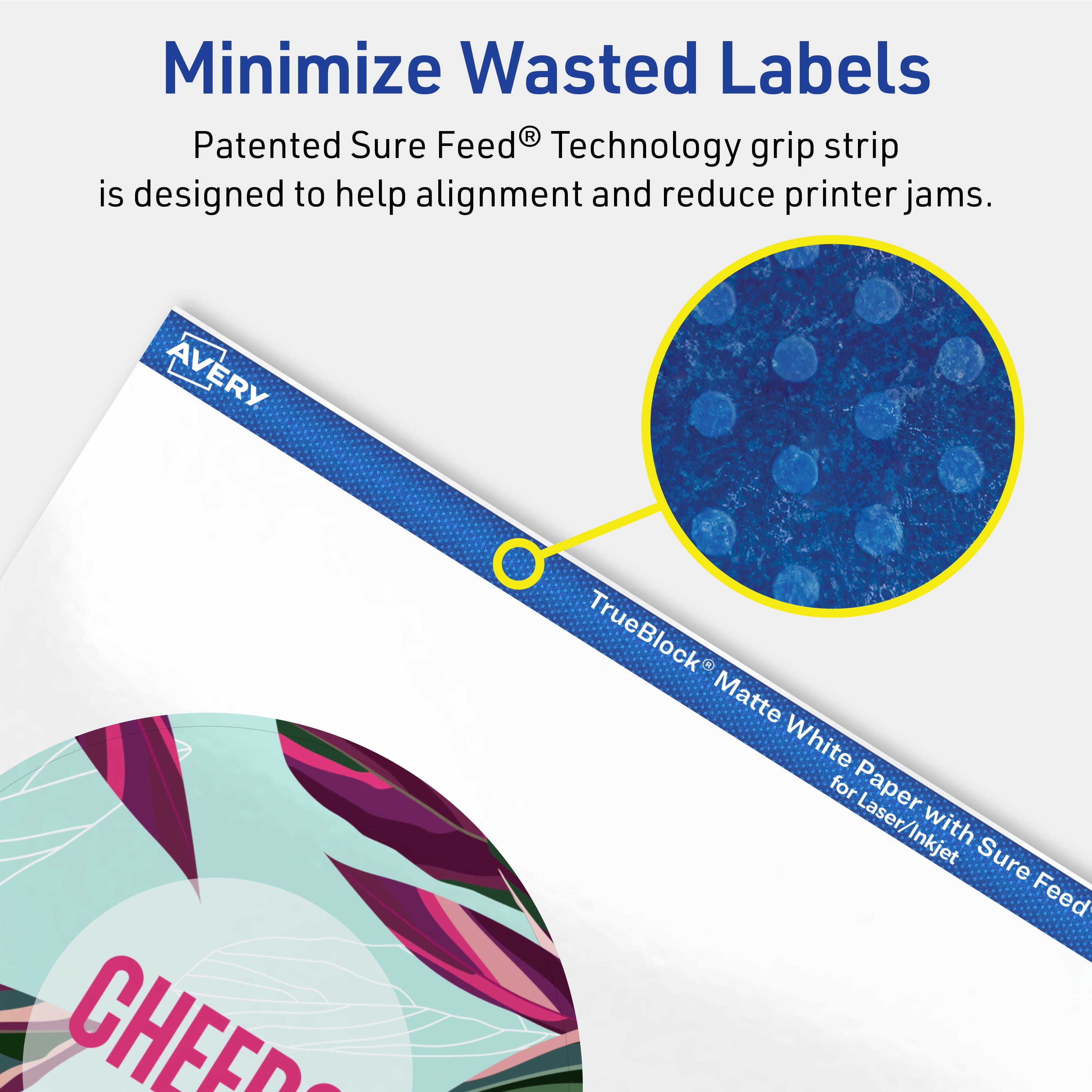 Avery TrueBlock Round Labels, 3.5" Diameter, 100ct
