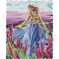 thumbnail image 1 of Bordado 2 hilos parciales de 14 quilates contados punto de cruz de niña lavanda (RA484), 1 of 8