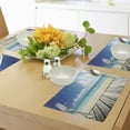 thumbnail image 4 of Ambesonne Landscape Place Mats Set of 4, Exotic Ocean Nautical, Standard Size, Cream Turquoise White, 4 of 6