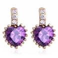 thumbnail image 1 of Boucles d'Oreilles Zircon Autrichien en Or 18K Glavanisation Violet, 1 of 3