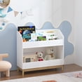 thumbnail image 2 of Yoneston Kids Bookshelf with Open Shelves Children's Book Storage Organizer for Playroom, Bedroom, White, 2 of 9